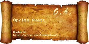 Oprisa Anett névjegykártya